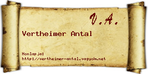 Vertheimer Antal névjegykártya